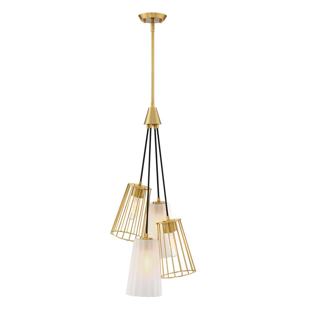 Designers Fountain D328M-4CH-BG Liana 4-Light Brushed Gold Glam Statement Chandelier for Foyers and Entryways