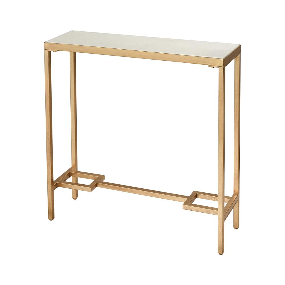 ELK Home 1114-316 Equus Small Console Table in Antique Gold Leaf, White