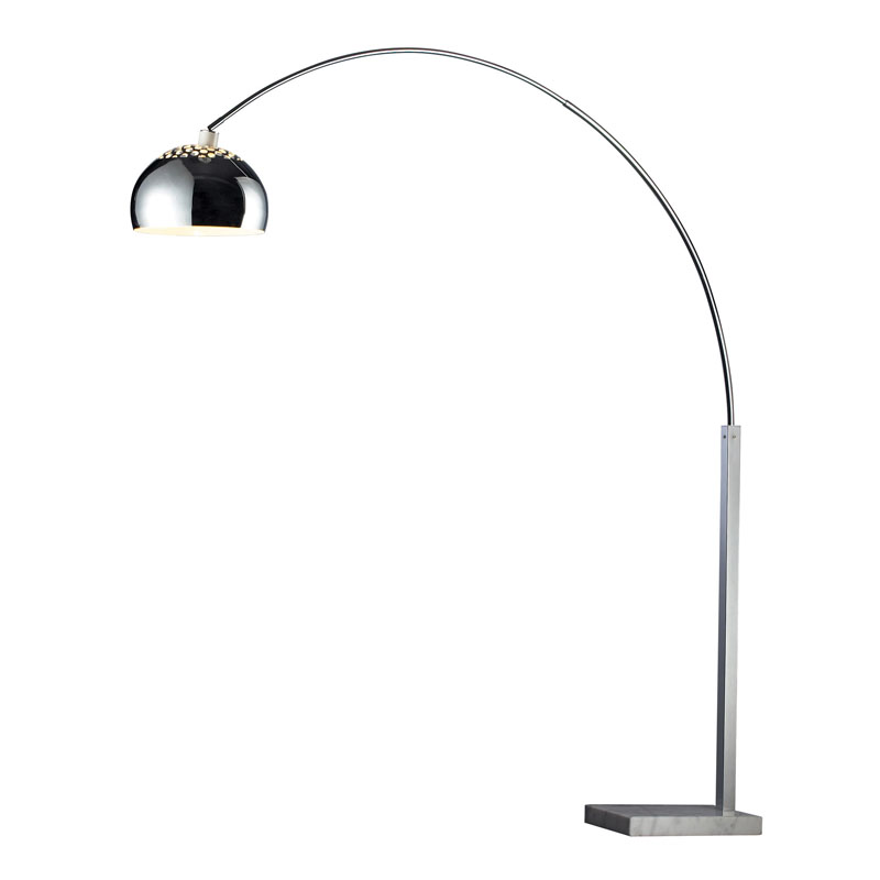 ELK Lighting D1428 Penbrook Floor Lamp in Silver Plated And White Marble
