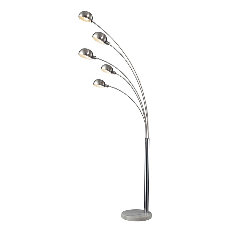 ELK Home D2173 Penbrook Floor Lamp in Chrome And White Marble