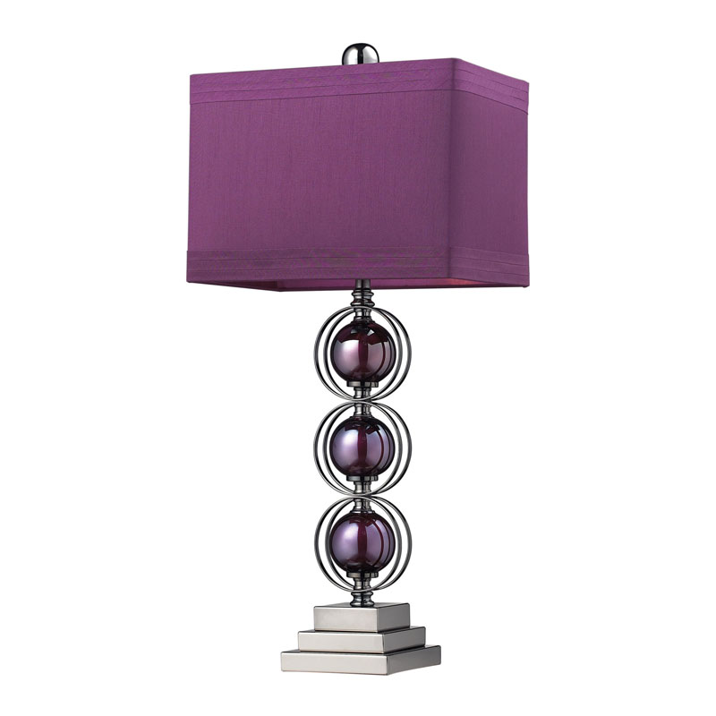 ELK Lighting D2232 Alva Table Lamp in Purple / Black Nickle
