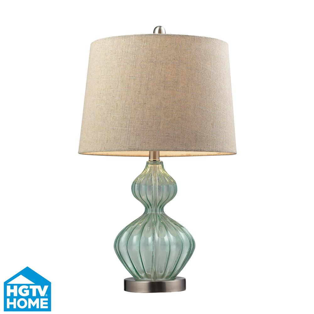ELK Home D141 25" Smoked Glass Table Lamp in Pale Green