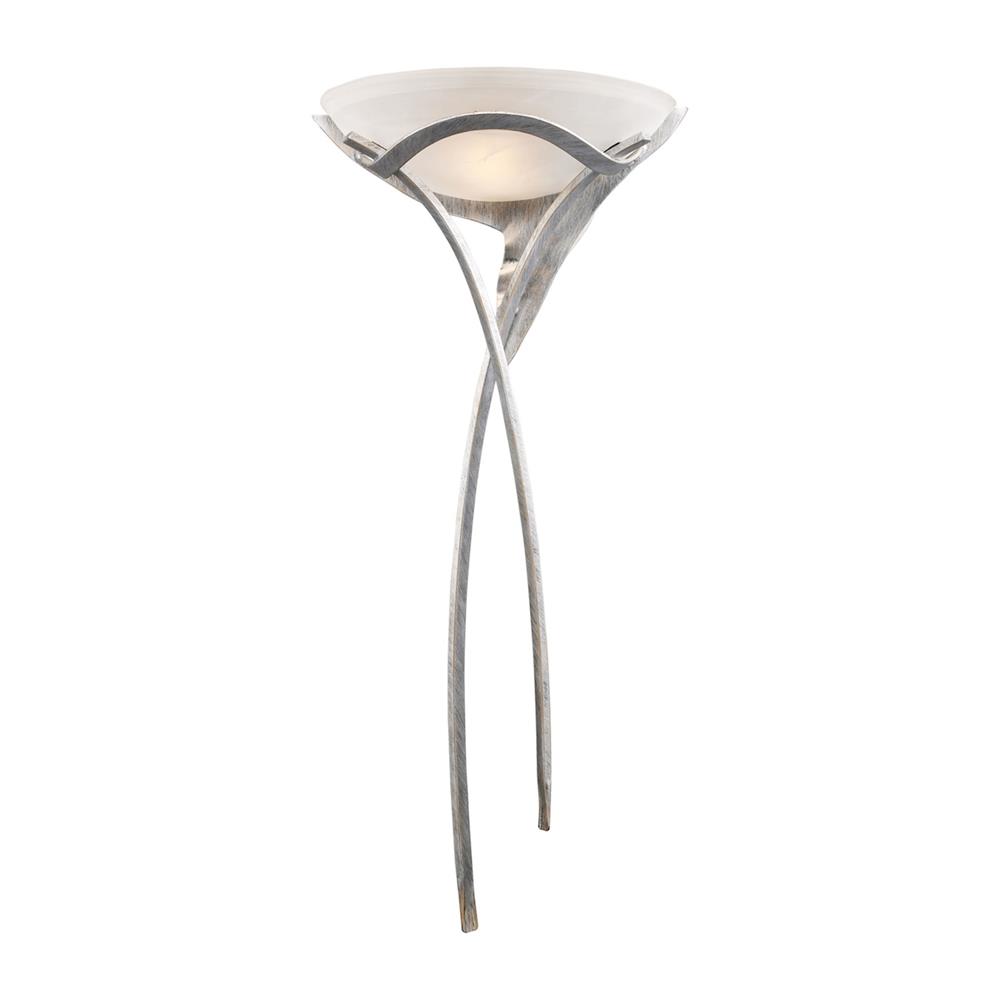 ELK Lighting 002-TS Aurora 1-Light Sconce In Tarnished Silver With White Faux-Alabaster Glass