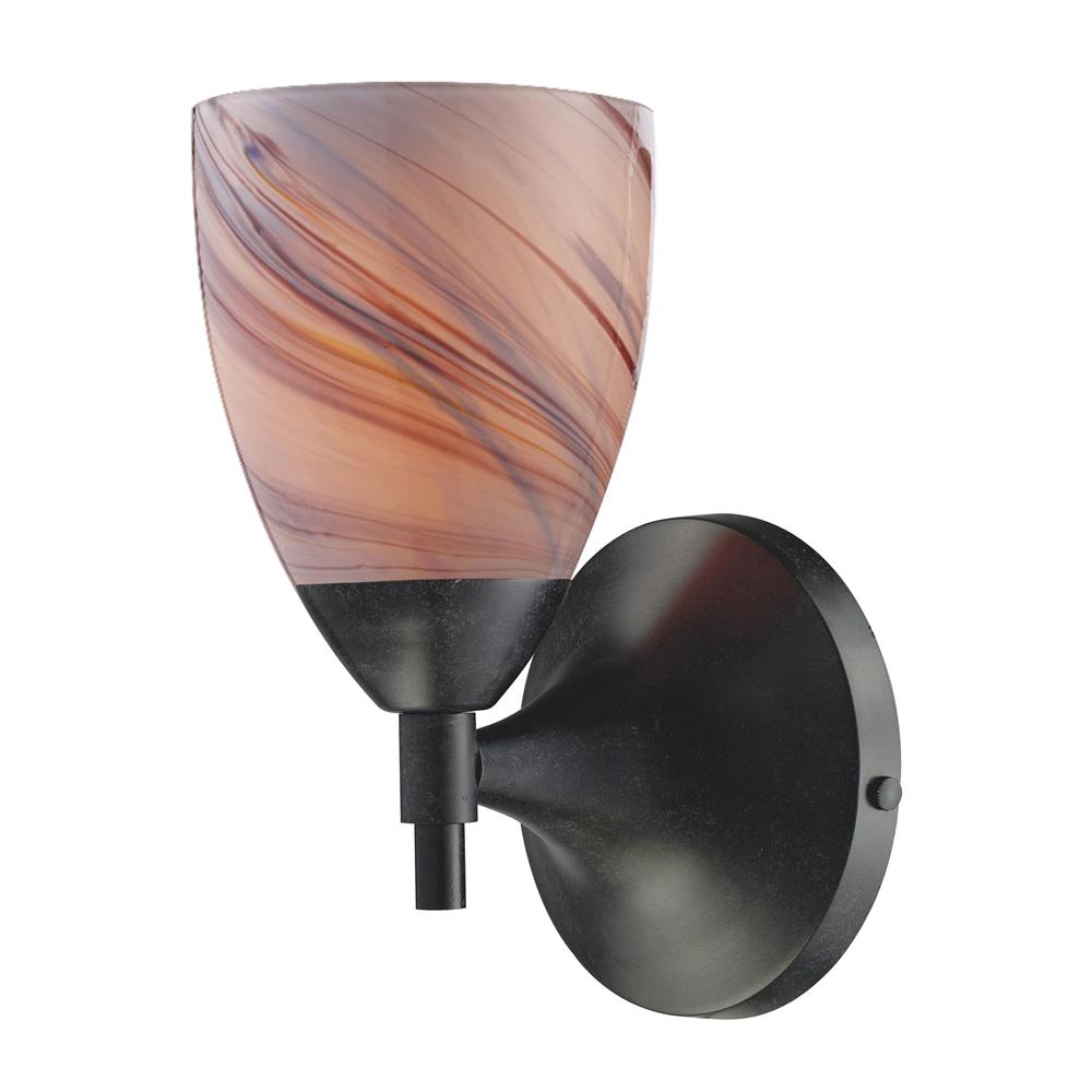 ELK Lighting 10150/1DR-CR Celina 1-Light Sconce In Dark Rust With Creme Glass