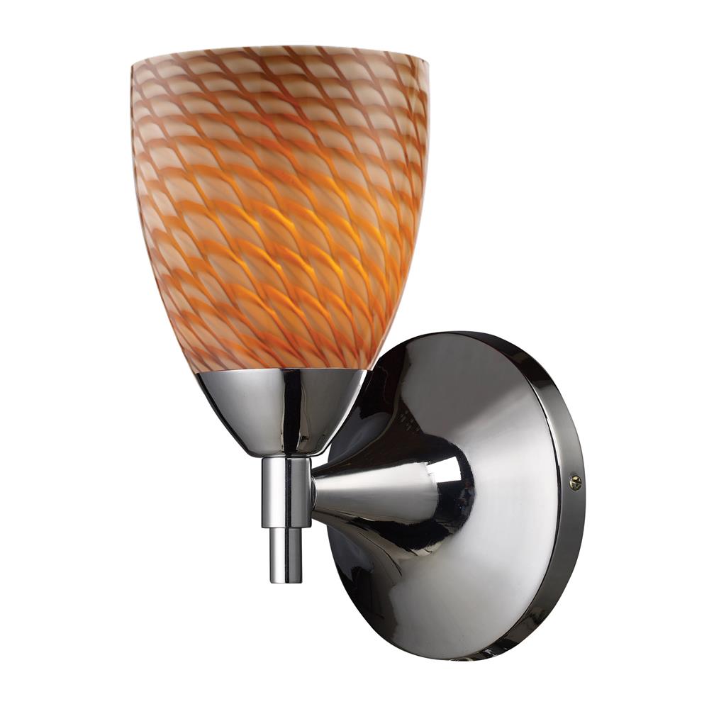 ELK Lighting 10150/1PC-C Celina 1-Light Sconce In Polished Chrome And Coco Glass