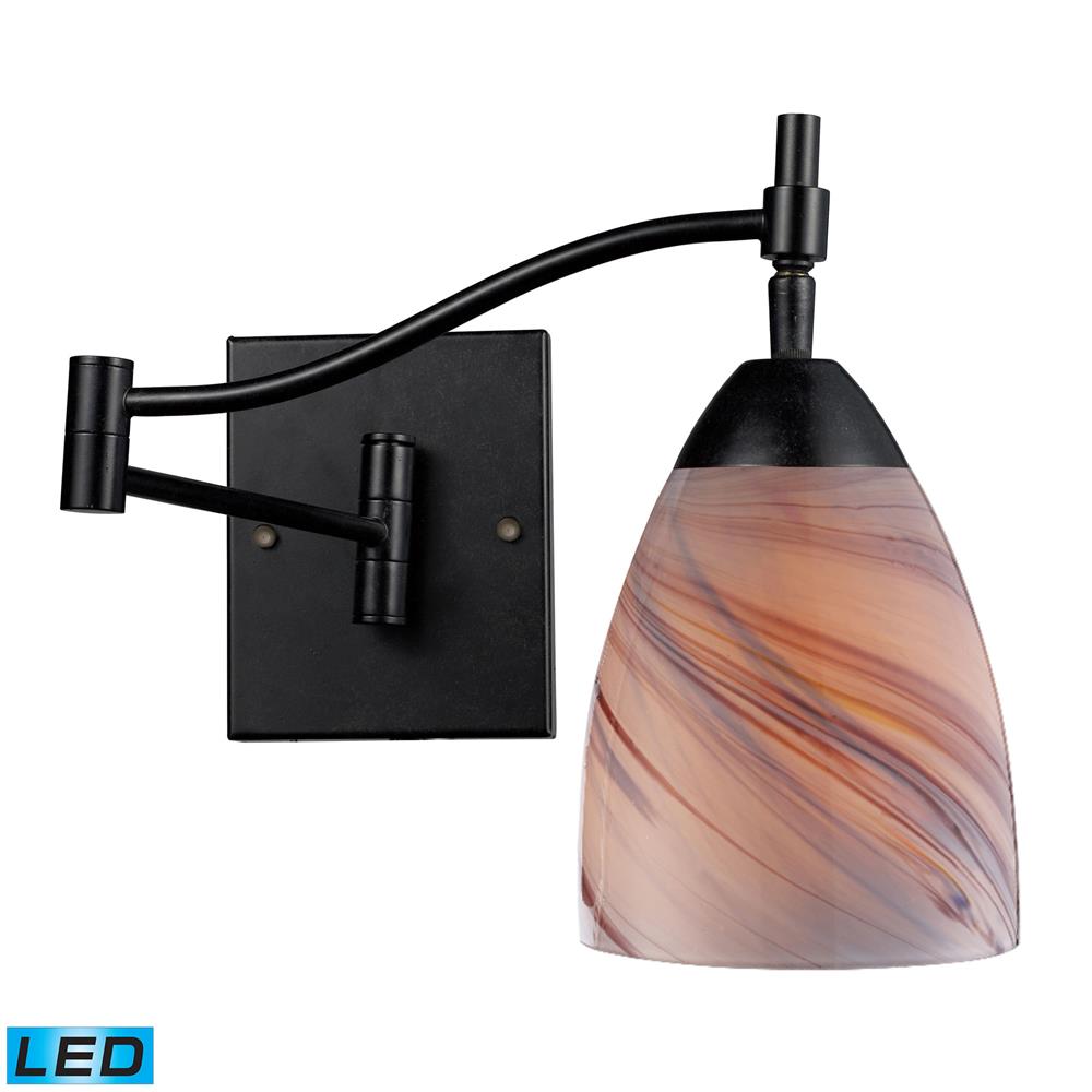 ELK Lighting 10151/1DR-CR-LED Celina 1-Light Swingarm Sconce In Dark Rust And Creme Glass - LED