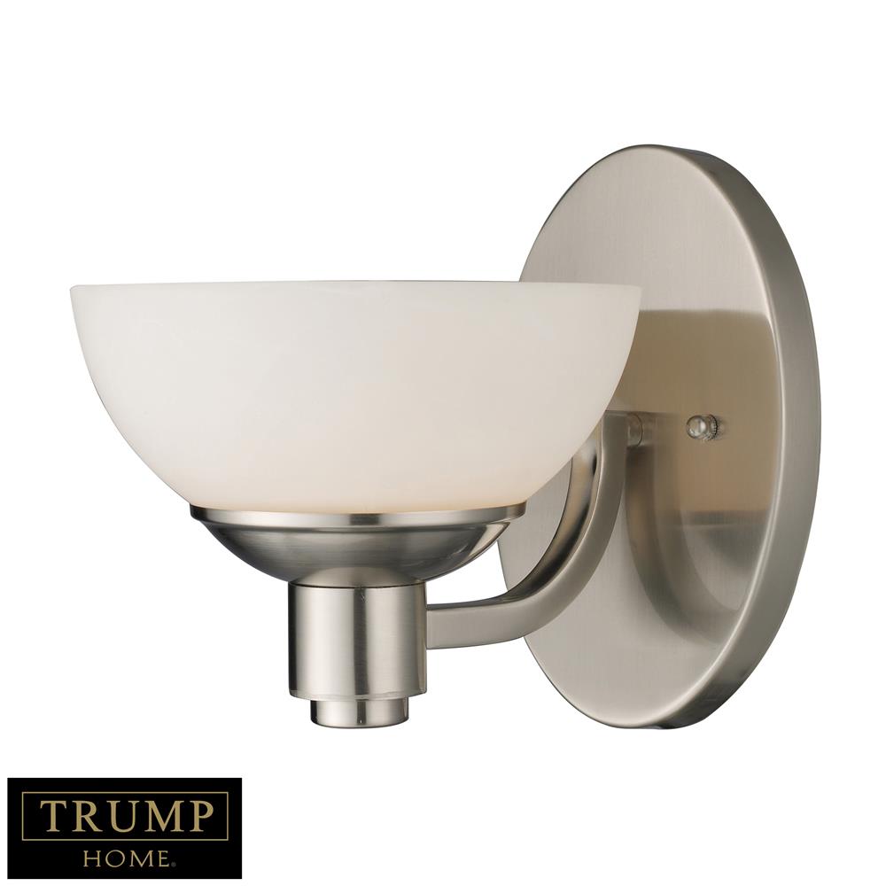ELK Lighting 10200/1 1-Light Sconce in Brushed Nickel with White Glass