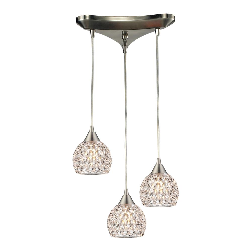 ELK Lighting 10341/3 Kersey Collection 3 light chandelier in Satin Nickel