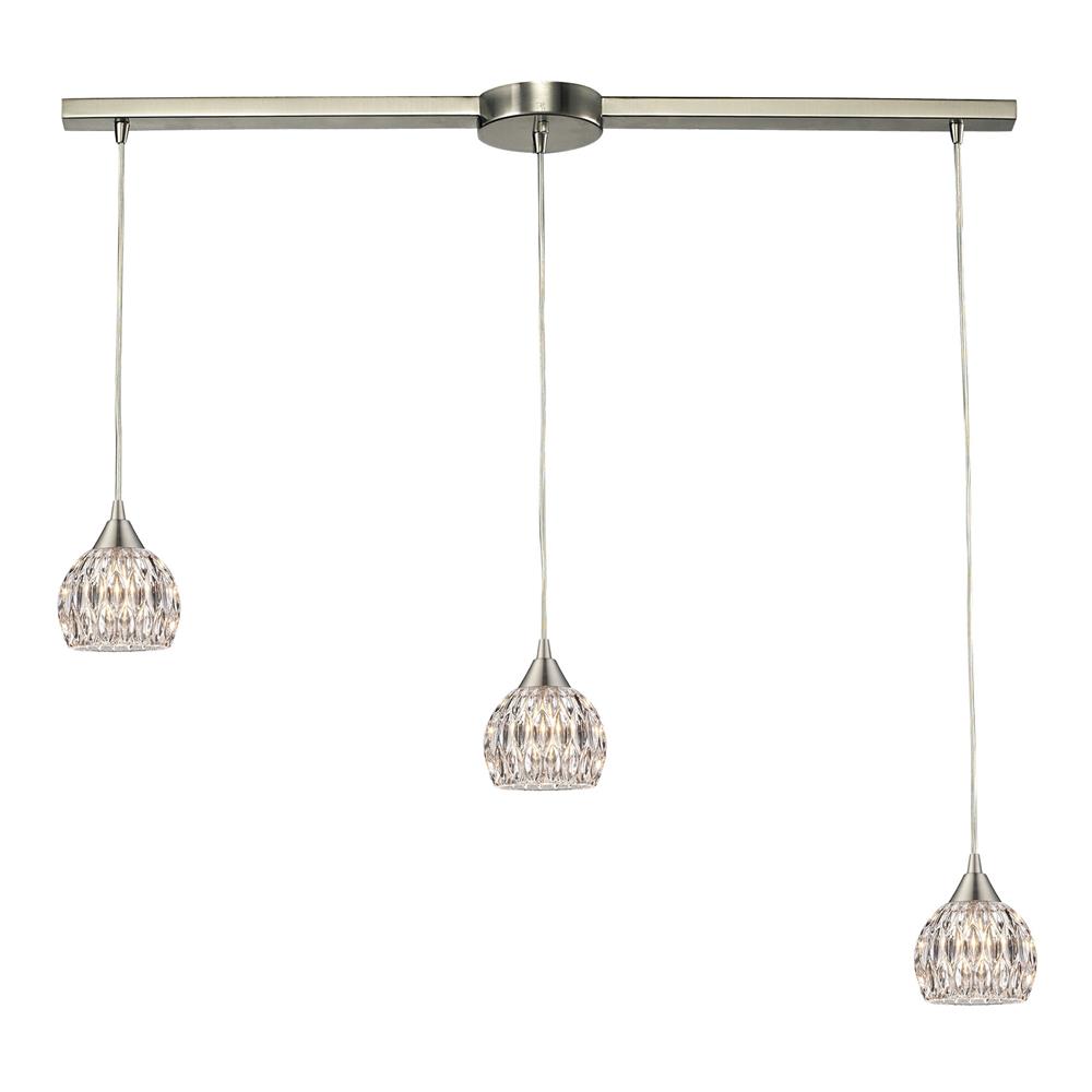 ELK Lighting 10342/3L Kersey Collection 3 light chandelier in Satin Nickel