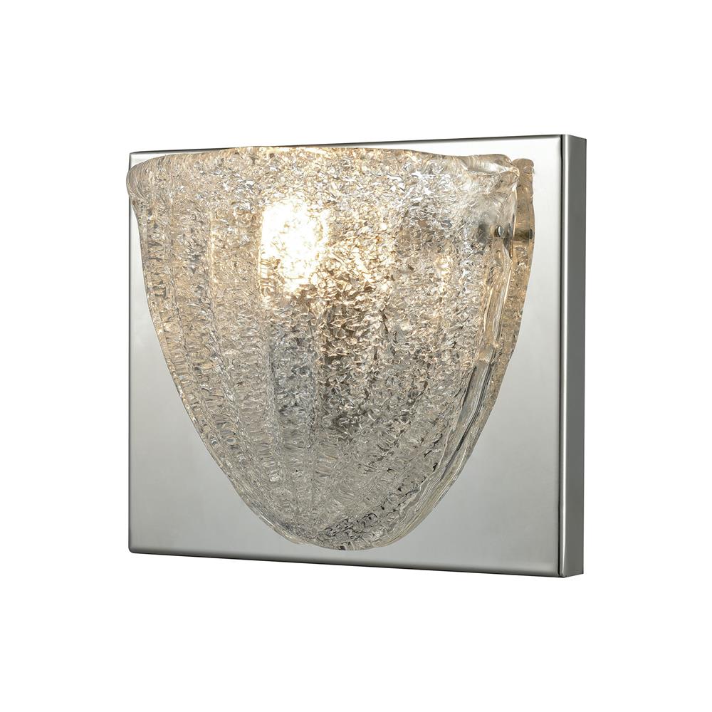 ELK Lighting 10725/1 Verannis 1 Light Vanity In Polished Chrome With Hand-Formed Clear Sugar Glass