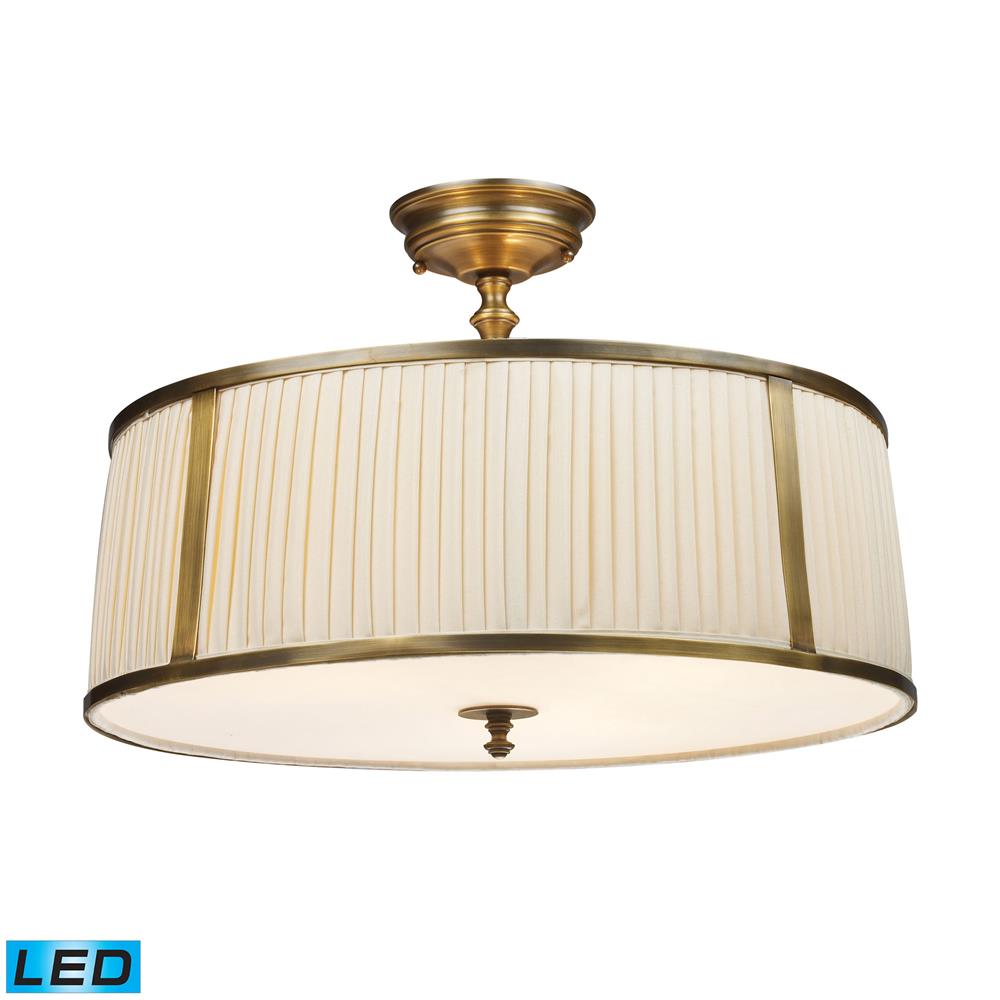 ELK Lighting 11055/4-LED Williamsport 3 Light Semi-Flush In Vintage Brass Patina - LED