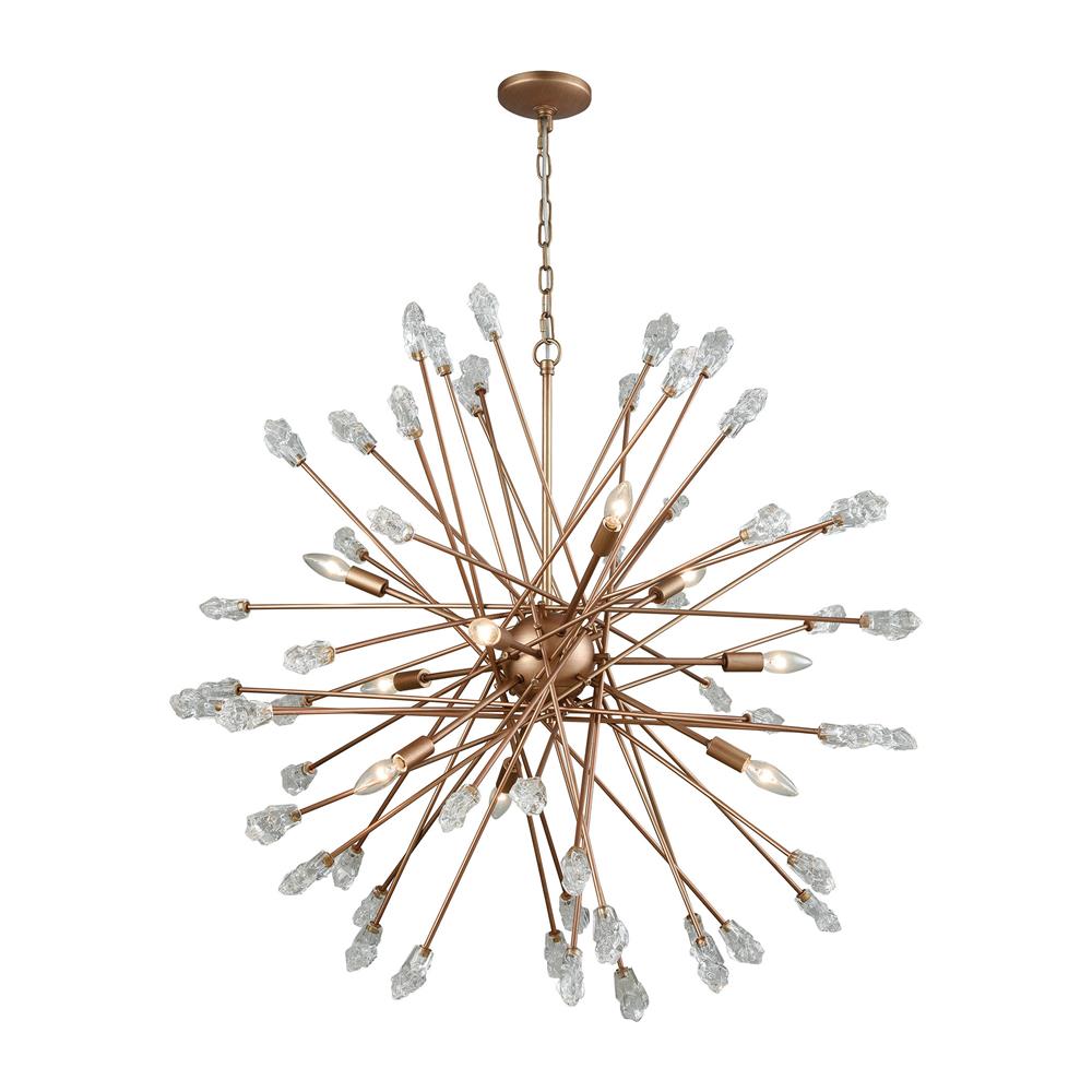 ELK Lighting 11114/9 Serendipity 9 Light Chandelier In Matte Gold With Clear Bubble Glass