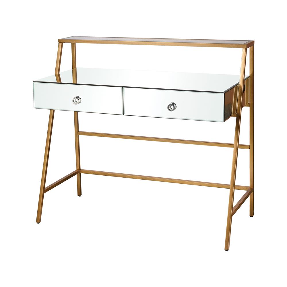 Elk Home 1114-372 Peerage Console Desk in Clear; Gold
