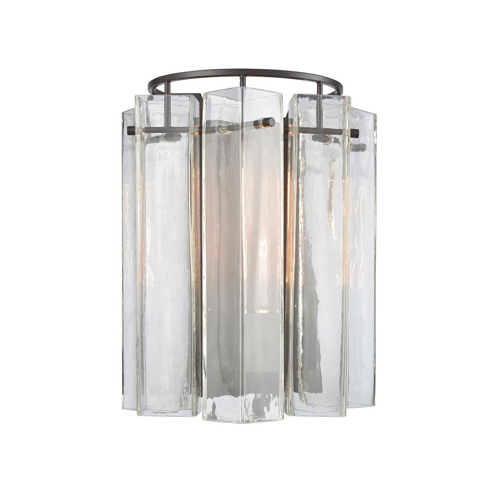 ELK Lighting 11160/1 Cubic Glass 1 Light Wall Sconce in Oil Rubbed Bronze