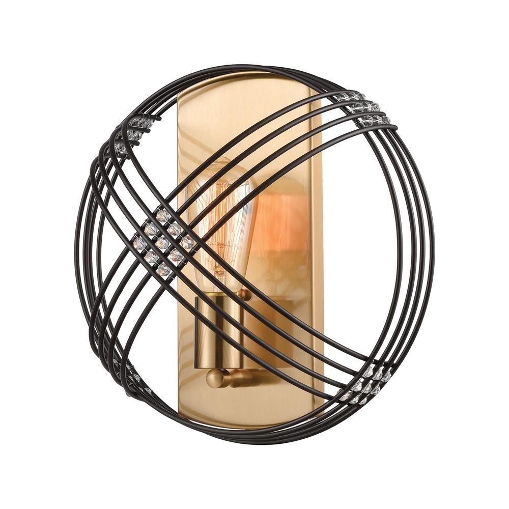 Elk Lighting 11190/1 Concentric 1-Light Sconce in Oil Rubbed Bronze with Clear Crystal Beads