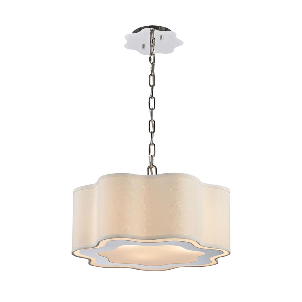 ELK Home 1140-018 Villoy 3 Light Drum Pendant In Polished Stainless Steel And Nickel