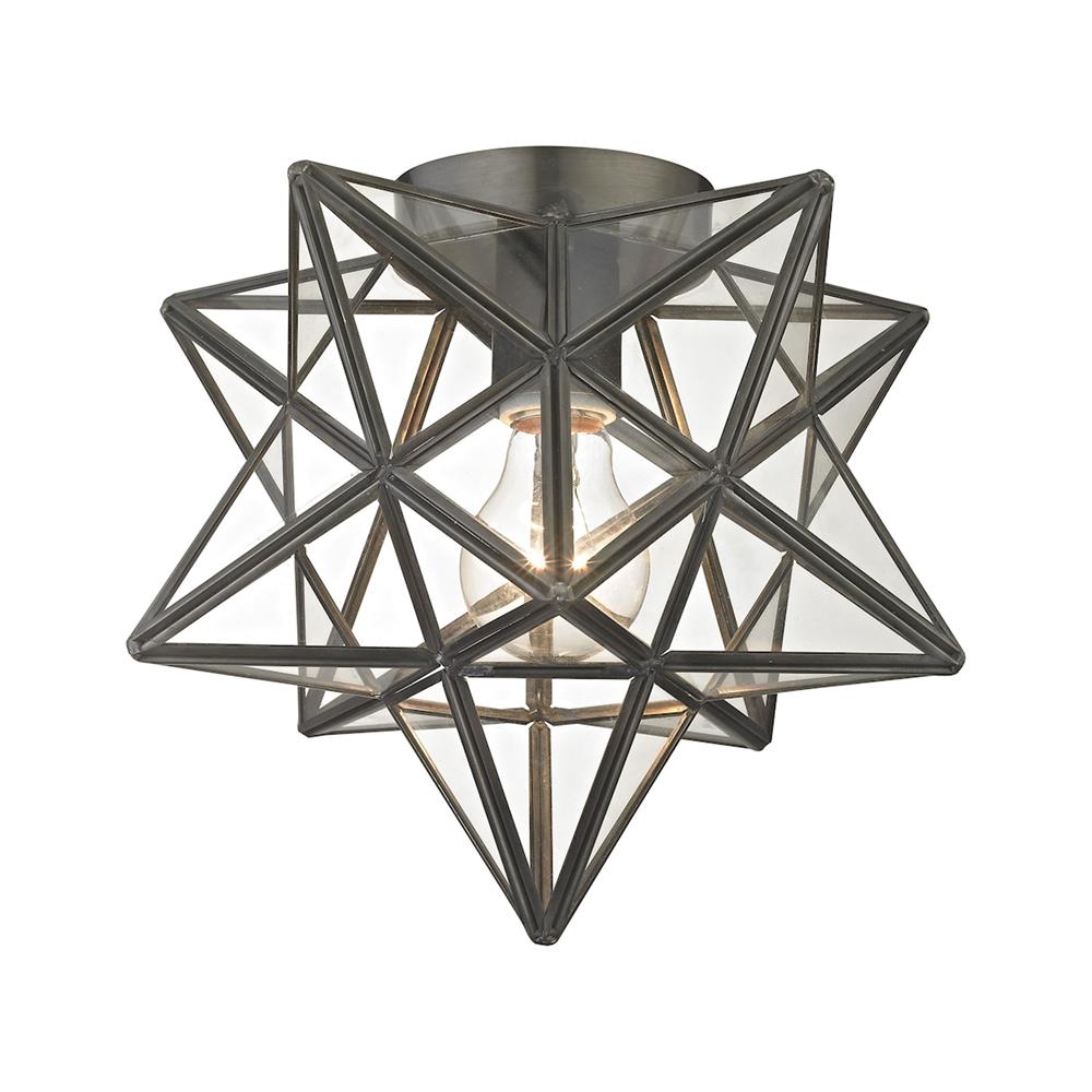 ELK Home 1145-005 Moravian Star Flush Mount - Bronze With Clear Glass