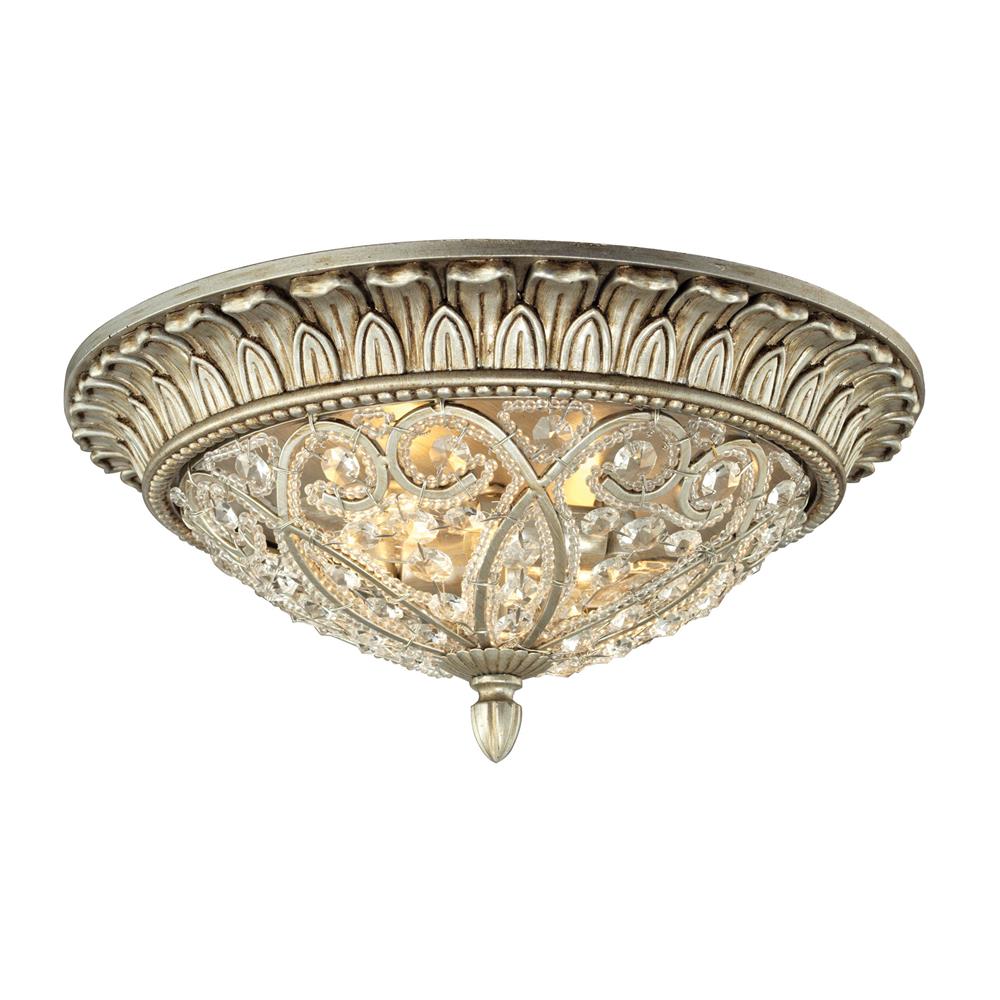 ELK Lighting 11693/2 Andalusia Collection 2 light flush mount in Aged Silver
