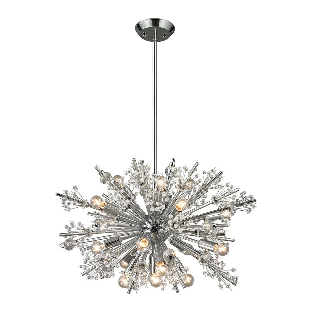 ELK Lighting 11751/19 Starburst Collection 19 light chandelier in Polished Chrome
