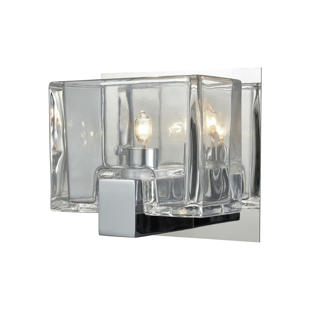 ELK Lighting 11960/1 Ridgecrest 1 Light Vanity In Polished Chrome With Clear Cast Glass