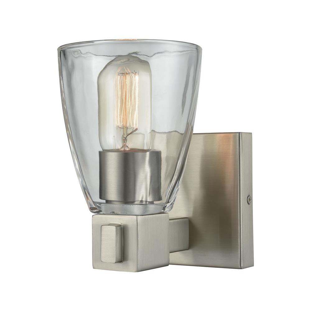 ELK Lighting 11980/1 Ensley 1 Light Vanity In Satin Nickel With Clear Glass