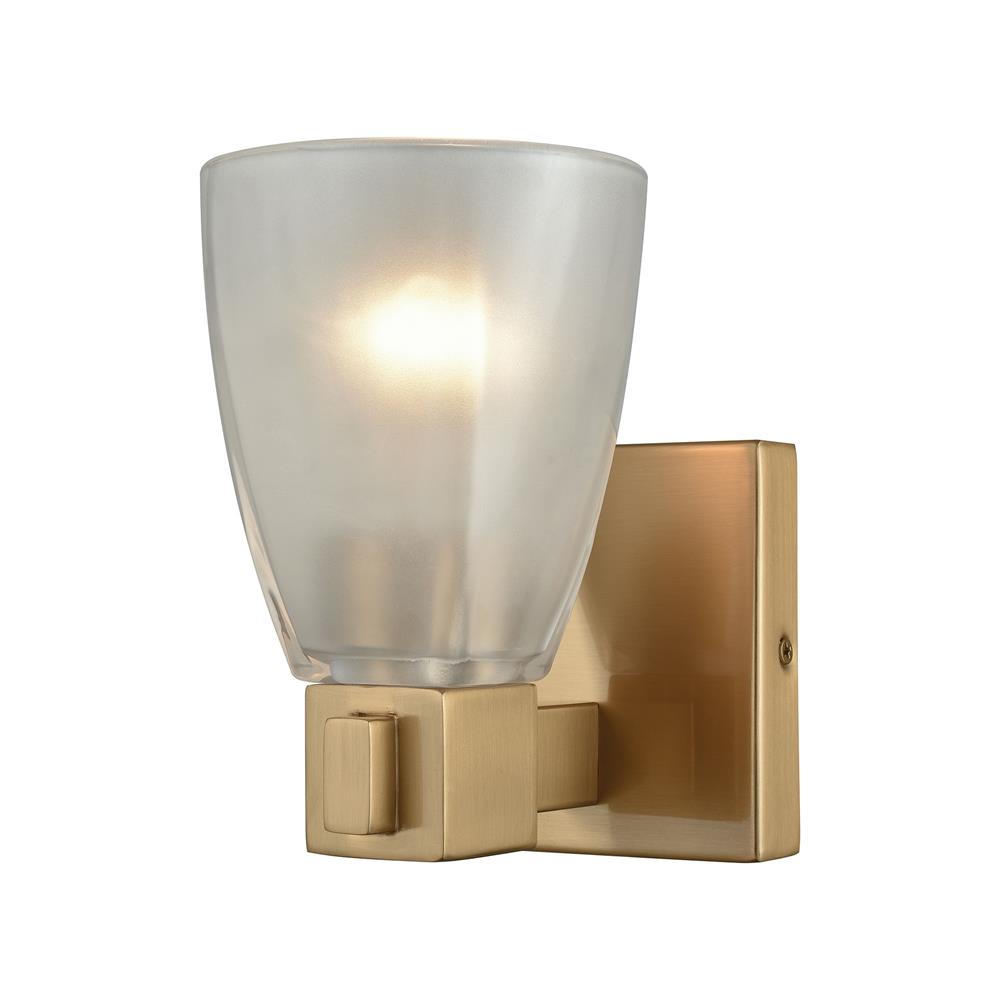 ELK Lighting 11990/1 Ensley 1 Light Vanity In Satin Brass With Frosted Glass