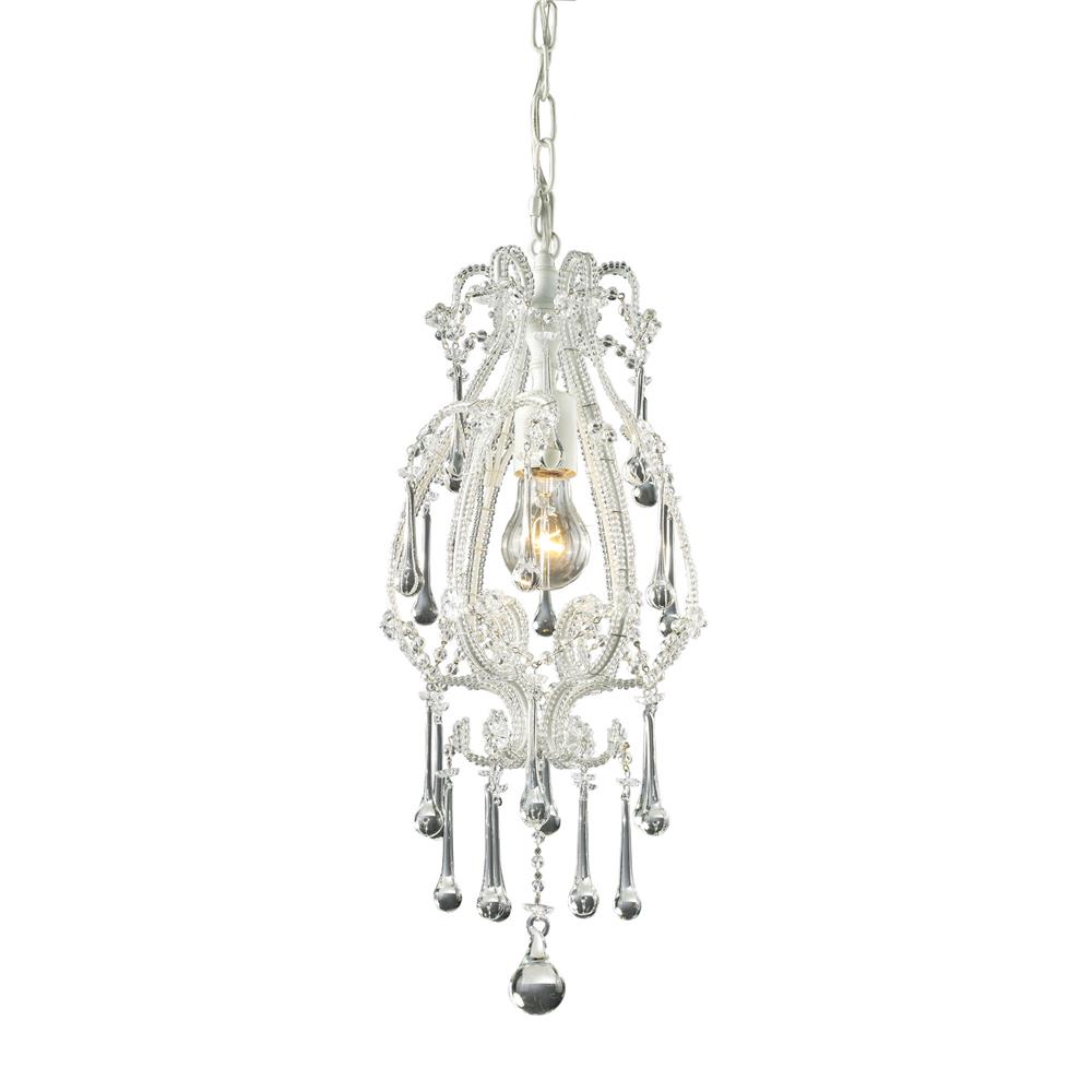 ELK Lighting 12003/1CL Opulence Collection Pendant in Antique White