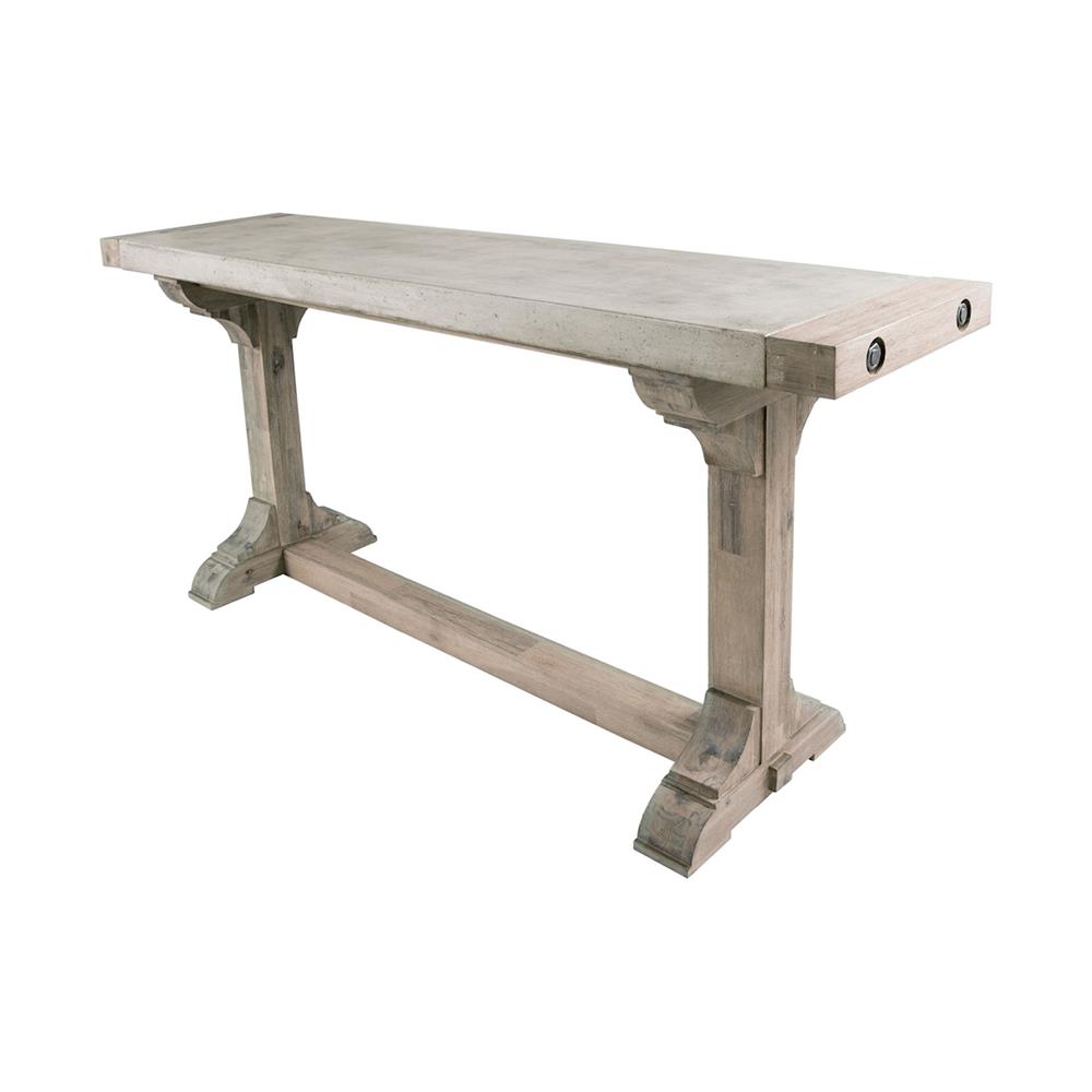 ELK Home 157-020 Pirate Concrete and Wood Console Table with Waxed Atlantic Finish