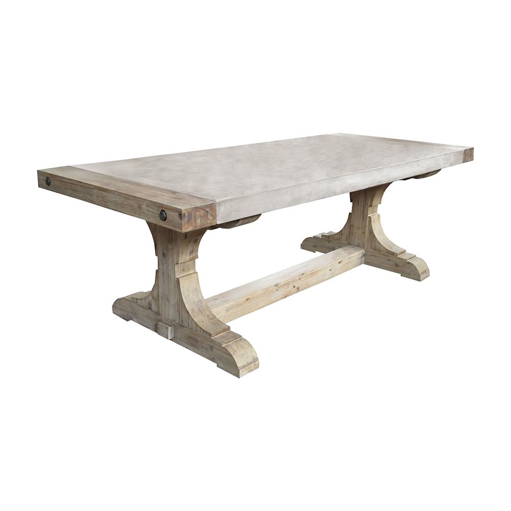 ELK Home 157-021 Pirate Concrete and Wood Dining Table with Waxed Atlantic Finish