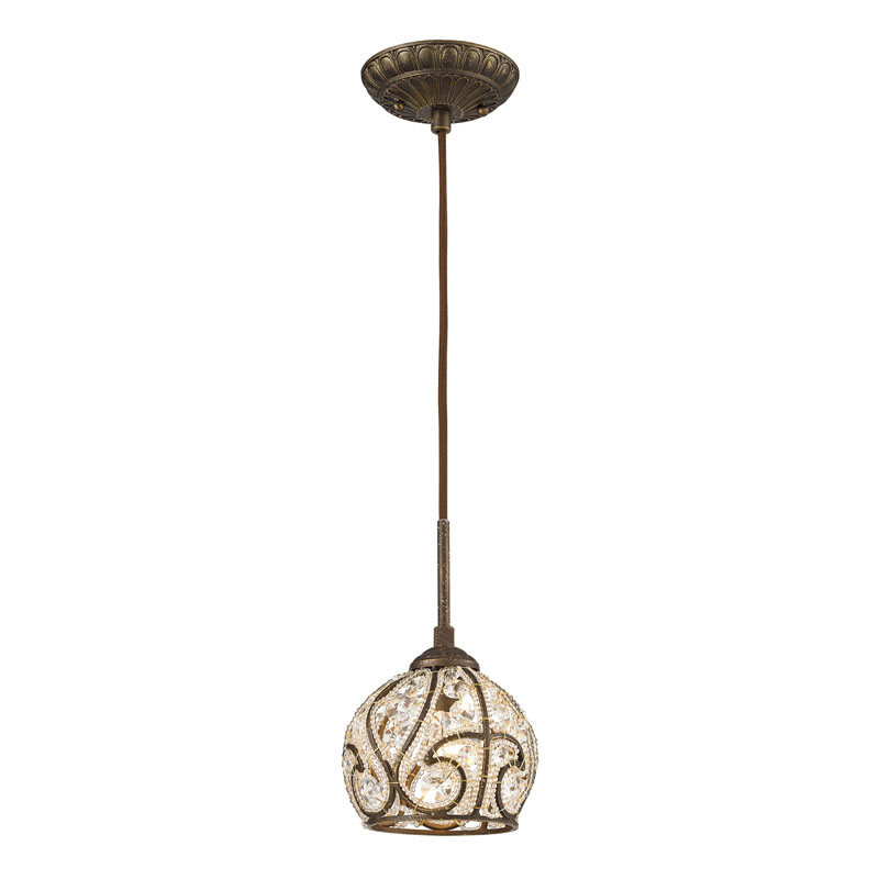 ELK Lighting 15976/1 Elizabethan  Collection 1 light mini pendant in Dark Bronze