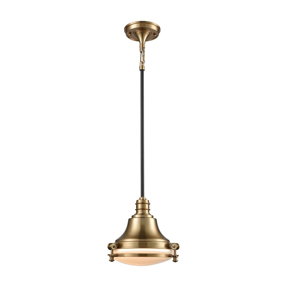 ELK Lighting 16072/1 Riley 1 Light Pendant In Satin Brass And Oil Rubbed Bronze