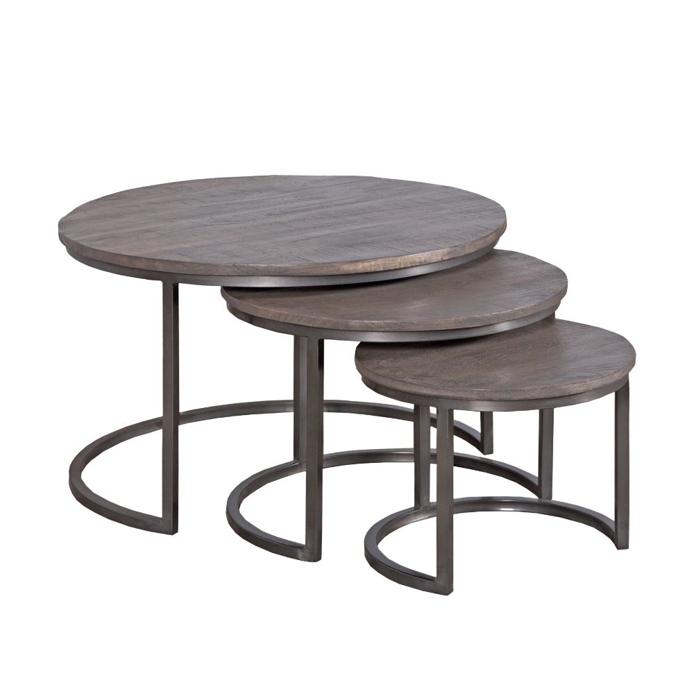 Elk Home 17604 Quint Accent Table - Set of 3 Natural - Gray