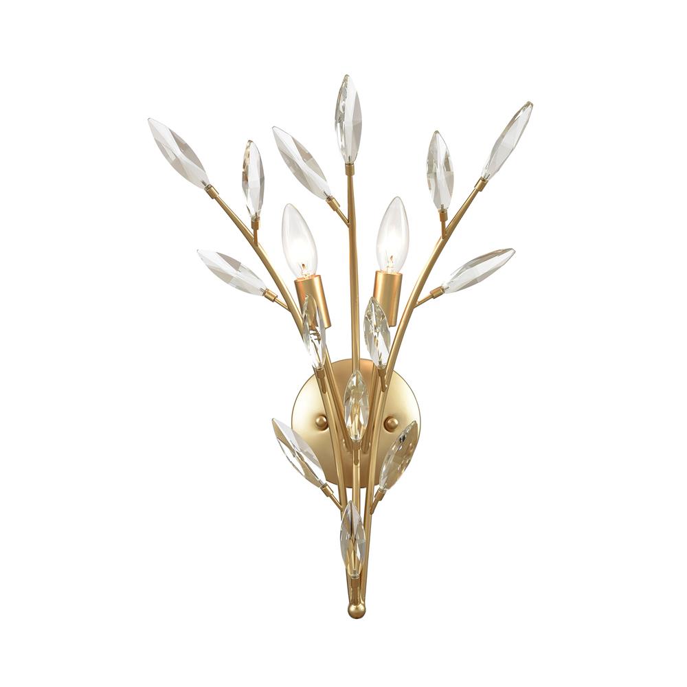 ELK Lighting 18292/2 Flora Grace 2-Light Sconce in Champagne Gold with Clear Crystal