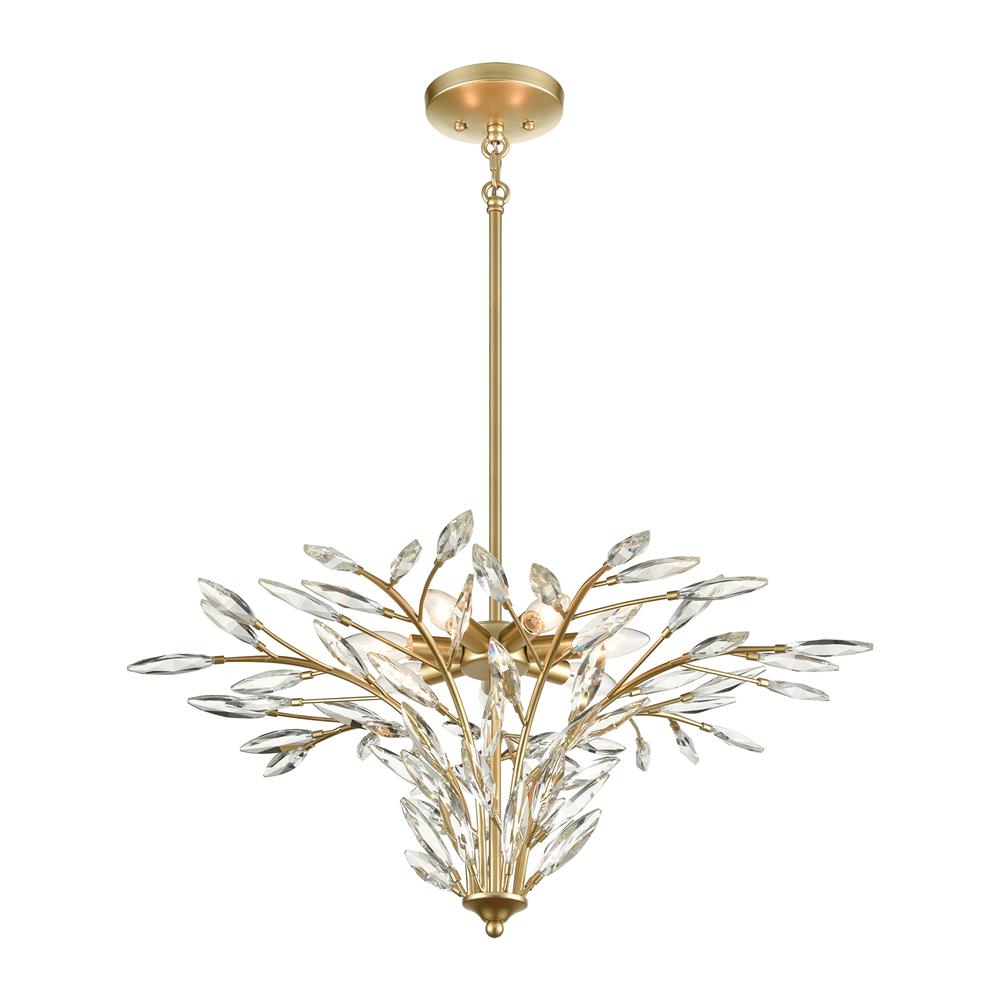 ELK Lighting 18295/7 Flora Grace 7-Light Chandelier in Champagne Gold with Clear Crystal