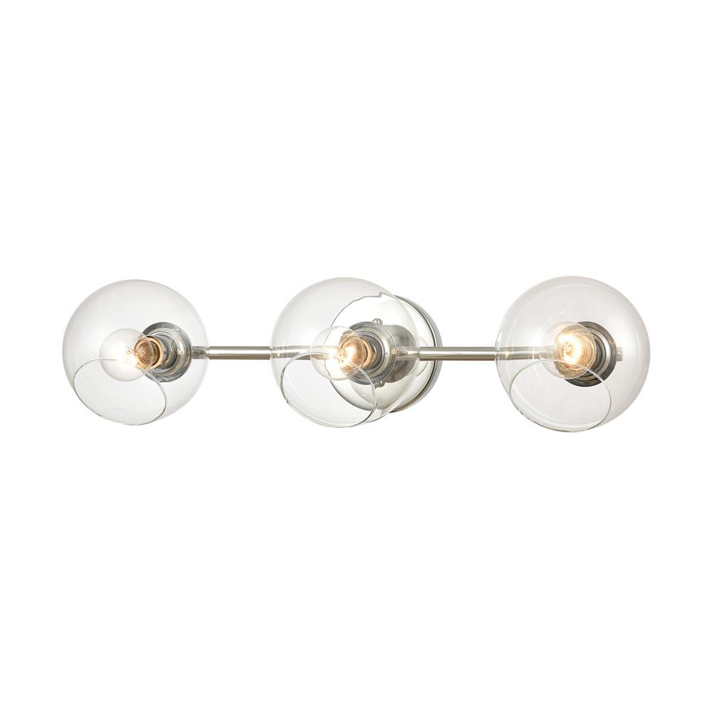 ELK Lighting 18375/3 Claro 3-Light Vanity Light in Polished Chrome with Clear Glass