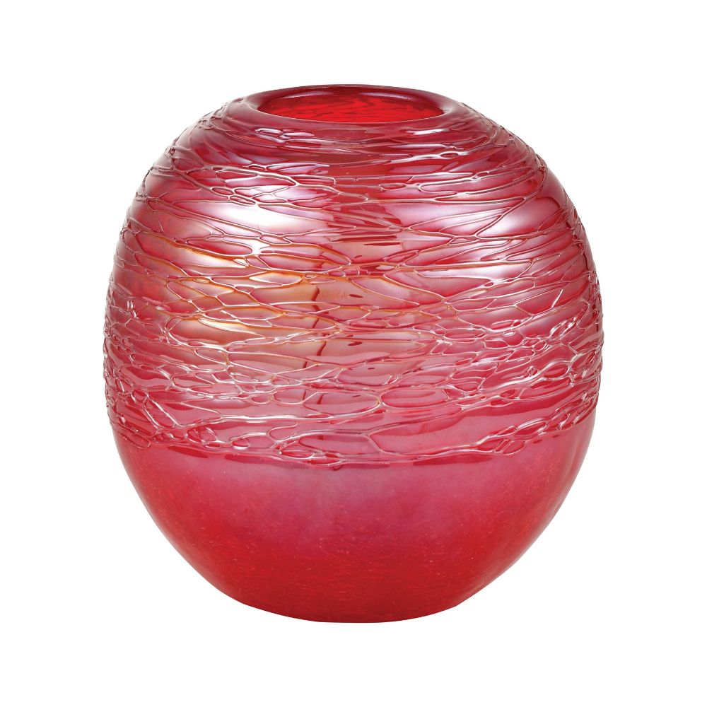 ELK Home 201585 Cerise Ball Vase - Crimson Ice Crackle Finish