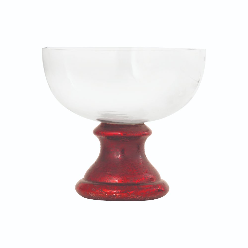 ELK Home 209055 Melrose Bowl - Large Antique Red Artifact and Clear