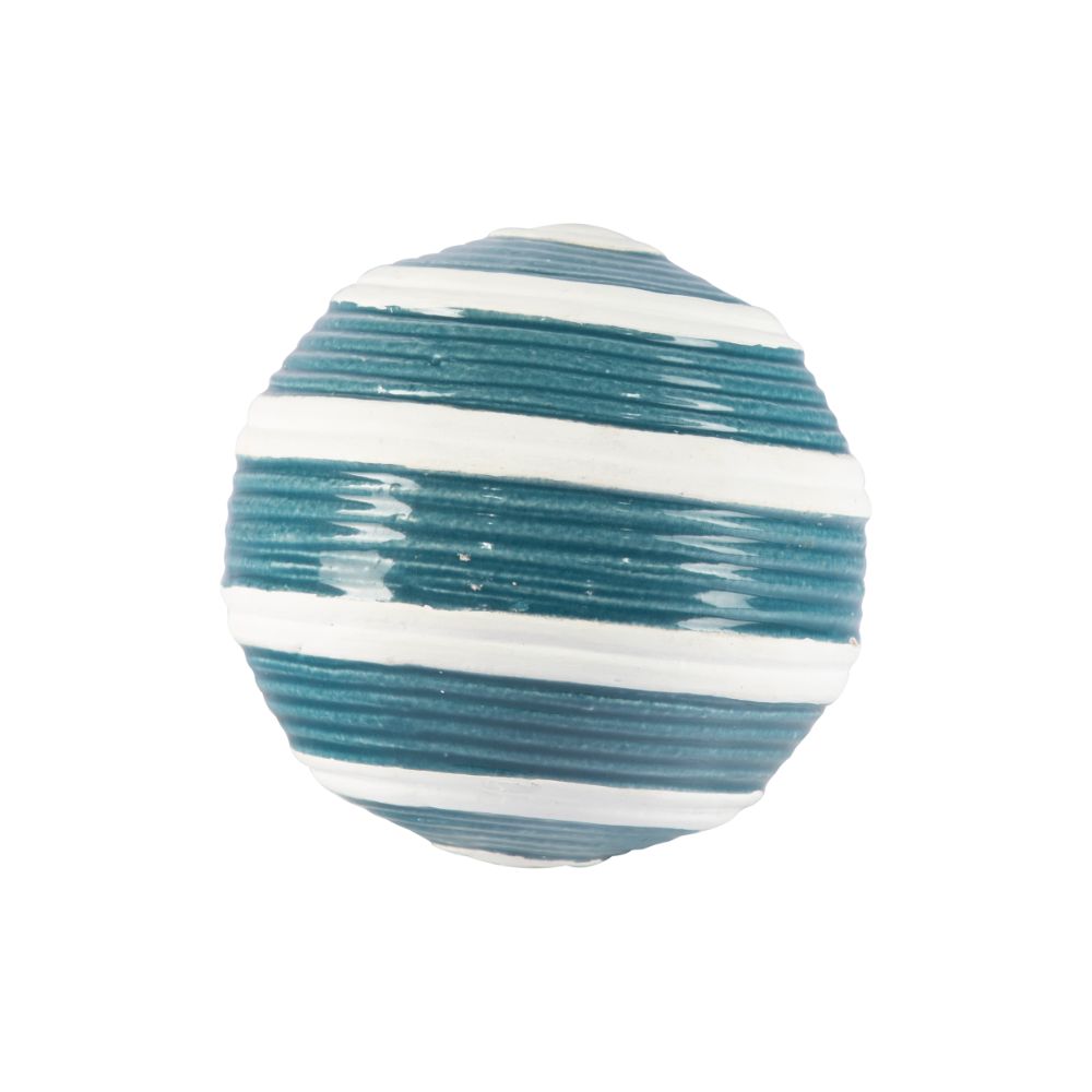 ELK Home 223089 White and Blue Stripped Croquet Ball