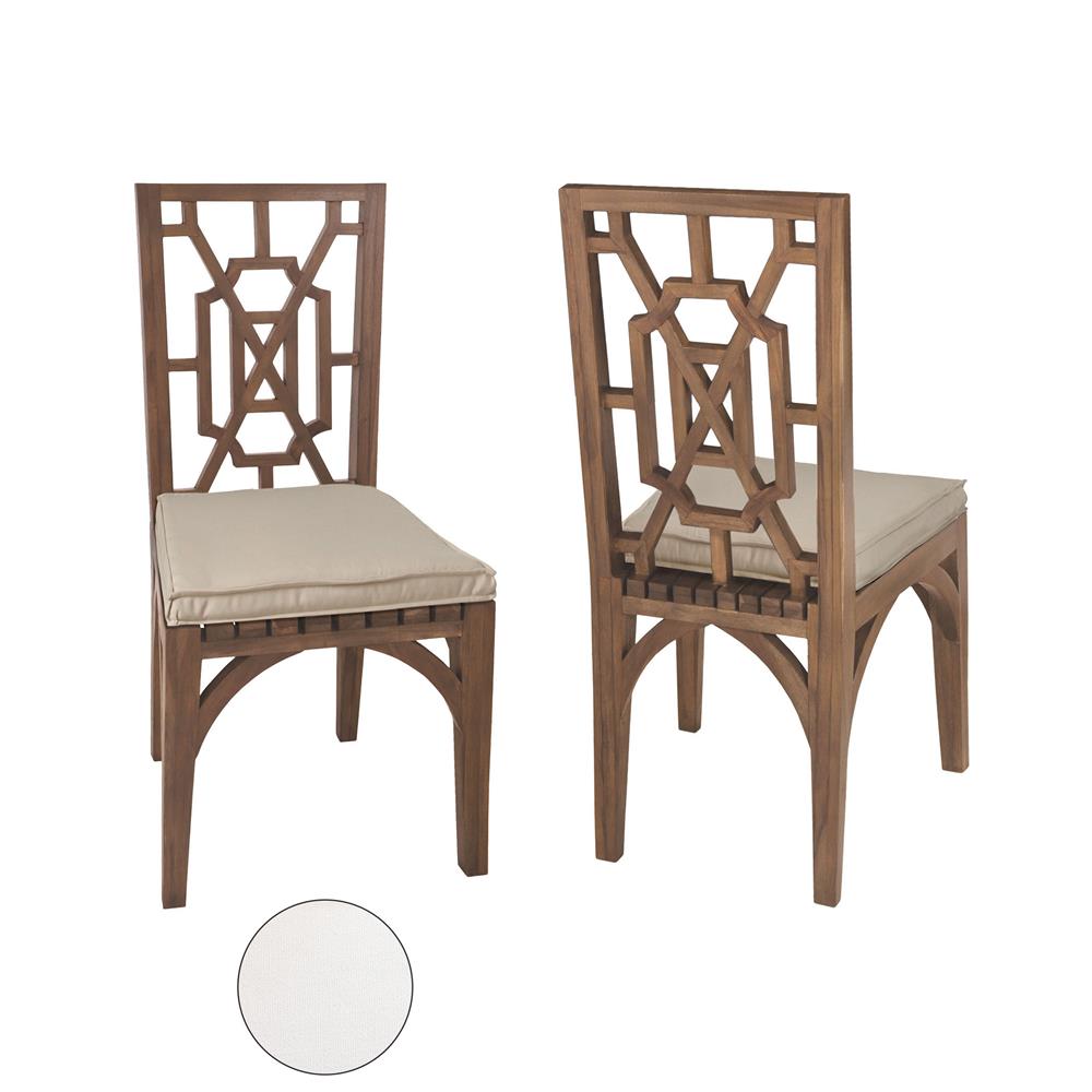 ELK Home 2317019WO Teak Garden Dining Chair Cushion In White