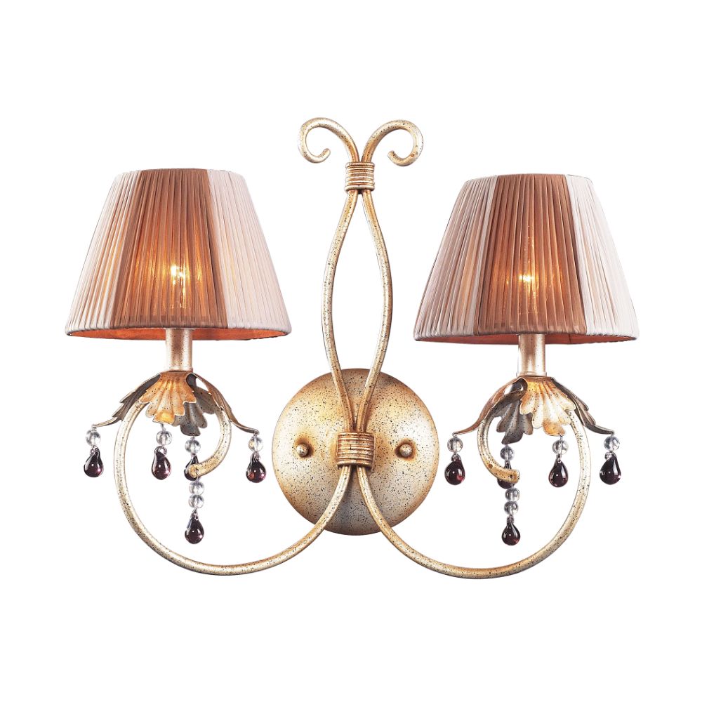 ELK Lighting 2701/2 OLIVISSA COLLECTION 2-LIGHT WALL SCONCE in A BRONZED SILVER FINISH