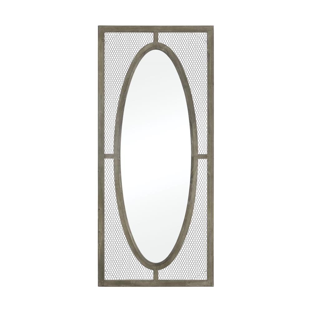 Elk Home 3128-1062 Renaissance Invention  Wall Mirror - Large in Salvaged Grey Oak; Pewter