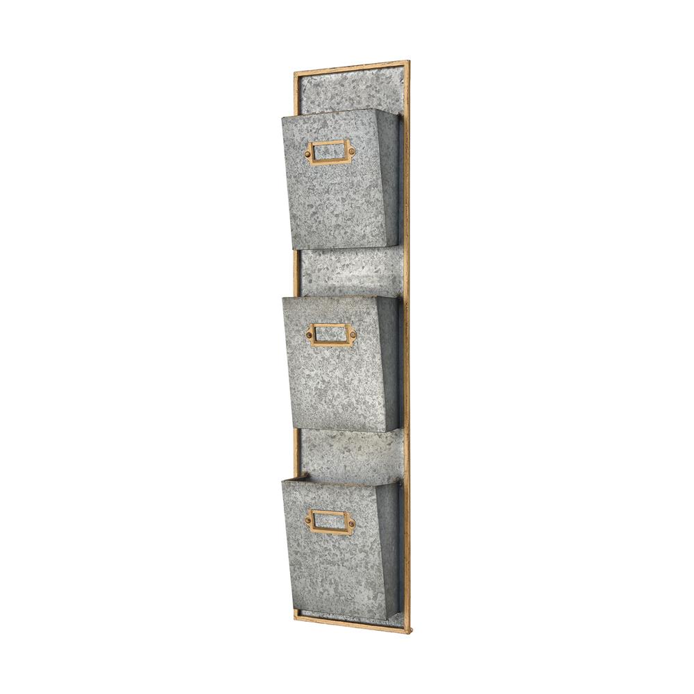 Elk Home 3138-500 Whitepark Bay Wall Organizer in Pewter and Gold in Pewter; Gold