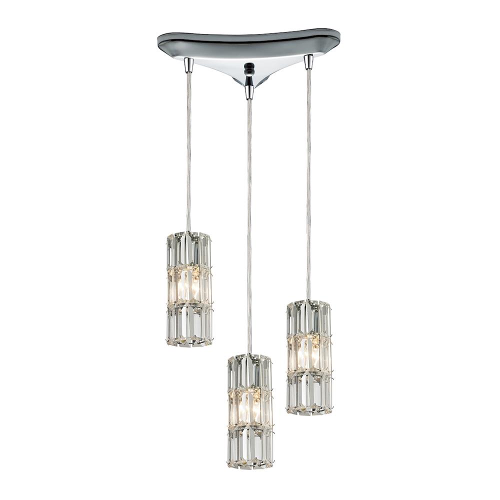 ELK Lighting 31486/3 Cynthia Collection 3 light chandelier in Polished Chrome