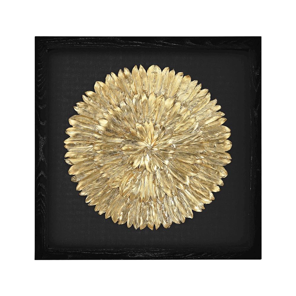 Elk Home 3168-019 Gold Feather Spiral in Black; Gold