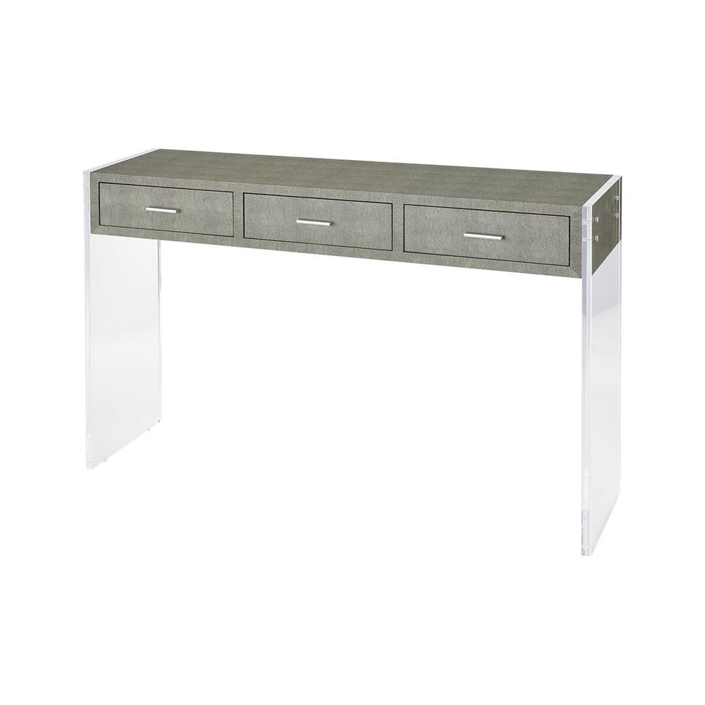 ELK Home 3169-066 Monaco-ville Console Table In Grey Faux Shagreen And Clear Acrylic