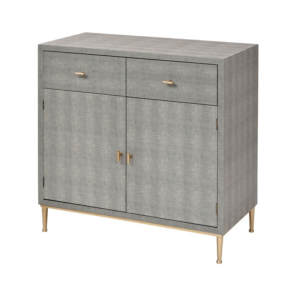 Elk Home 3169-102 Sands Point 2-Door 2-Drawer Cabinet in Grey and Gold in Grey; Gold