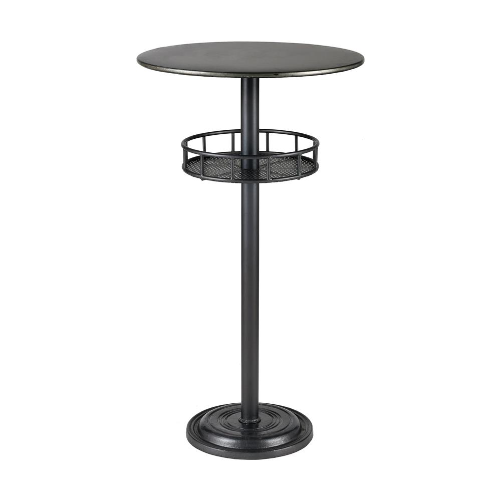 Elk Home 3187-018 Parton Bar Table in Dark Pewter and Galvanized Steel in Dark Pewter; Galvanized Steel