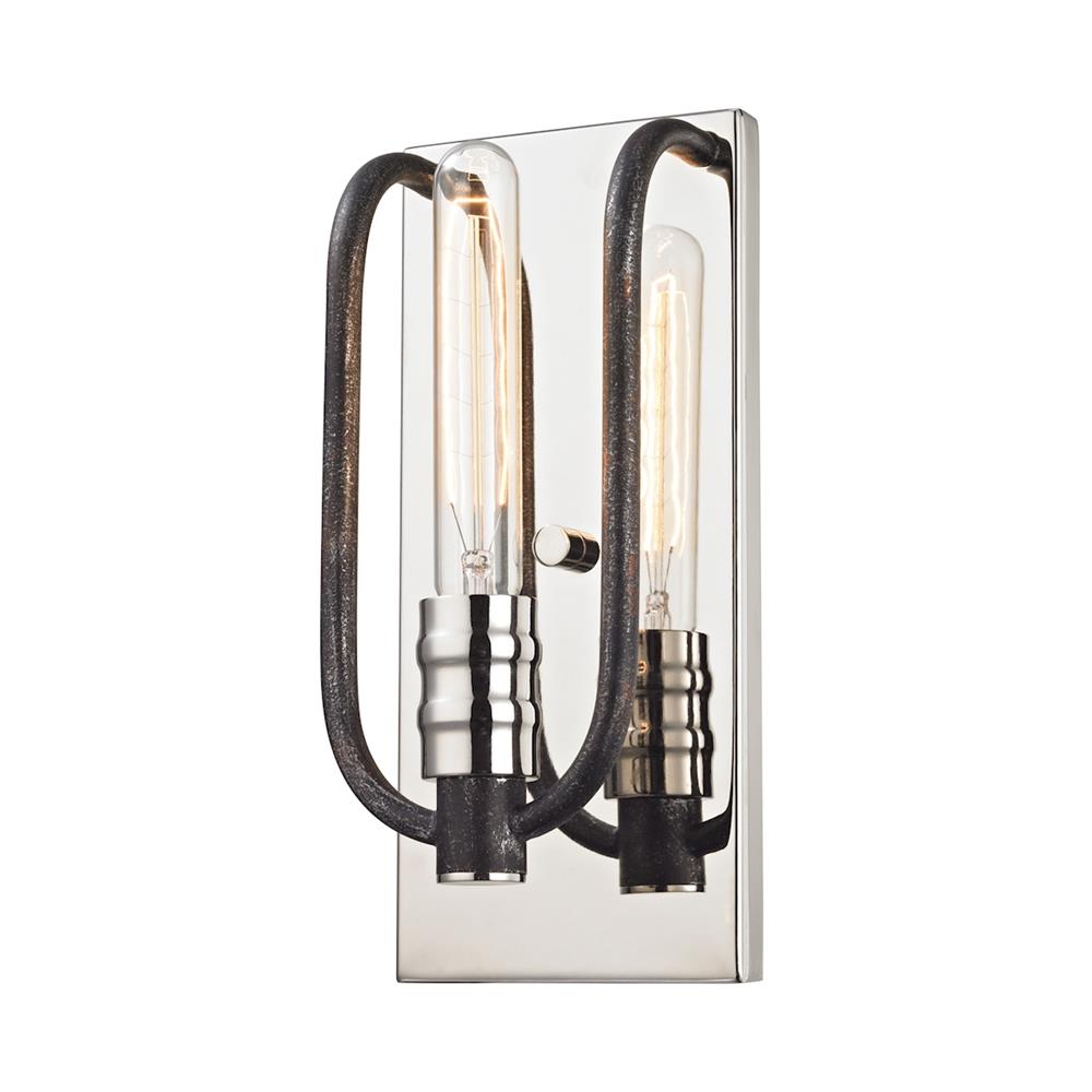 ELK Lighting 31900/1 Continuum 1 Light Wall Sconce In Silvered Graphite With Polished Nickel Accents