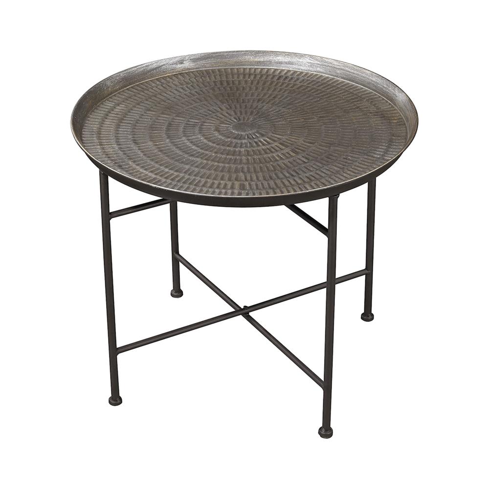 ELK Home 3200-009 Embossed Pewter Accent Table