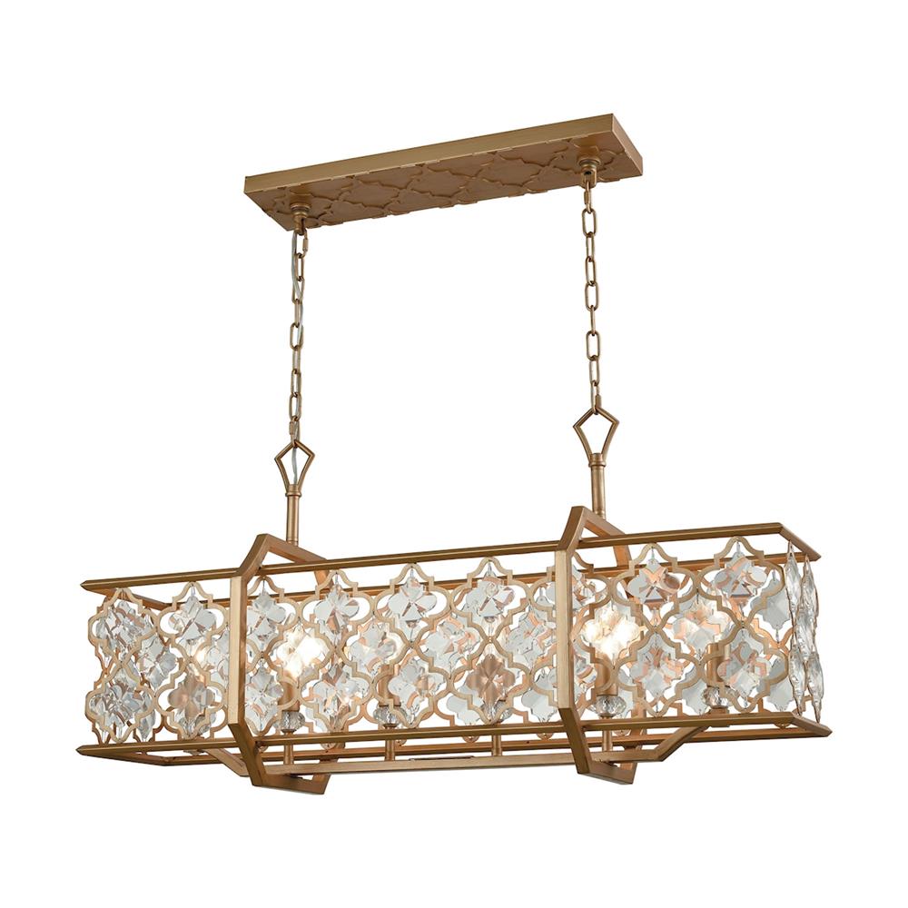 ELK Lighting 32095/6 Armand 6 Light Chandelier In Matte Gold With Clear Crystal